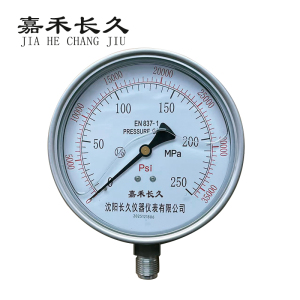 嘉禾长久 不锈钢耐震压力表 YTN150 0-250MPa 台