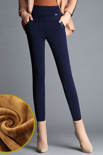 迪鲁奥(DILUAO)新款女装秋季新款外穿打底裤女薄款大码女裤高腰妈妈裤子黑色小脚铅笔长裤新款女装