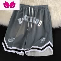 七斓美式运动短裤男夏季薄款潮牌高街五分休闲裤港风小众外穿篮球裤子