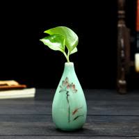 陶瓷青瓷小花瓶花插小号迷你花瓶手工家居摆件时尚小花器水培花器 三维工匠 花器:三款