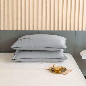 美帮汇枕套一对装 简约 北欧全棉单人枕头套48*74cm全棉成人家用 粉