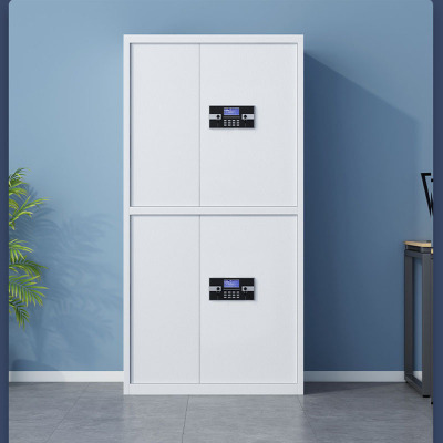 悦山钢制文件柜无斗通双节保密柜全白电子密码锁900*420*1850mmYSOA3fo01DZB