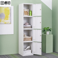 戴劲更衣柜400mm宽铁皮柜储物柜钢制单人窄收纳柜鞋柜员工柜四门更衣柜