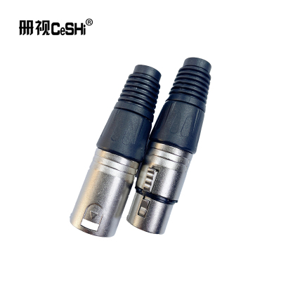 册视三芯卡侬头音响音频插头黑色母头2020个