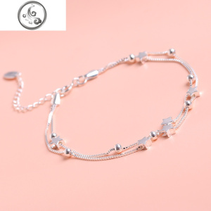 纯银十二星座手链女韩版时尚星星珠珠足银手链送女朋友生日 JiMi 十二星座手链（主图款）