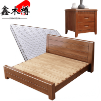 鑫木樽床+床垫+床头柜1.2*2米套