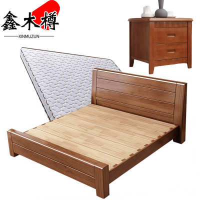 鑫木樽床+床垫+床头柜1.2*2米套