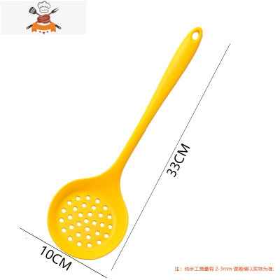 食品级中式硅胶厨具不粘锅专用锅铲可高温炒菜铲子汤勺家用套装 敬平 大漏勺