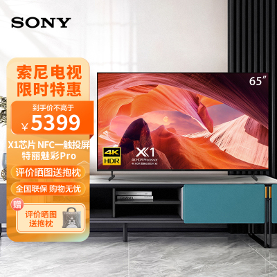 索尼(SONY)KD-65X80L 65英寸 高色域智能电视专业画质芯片 杜比视界4KHDR液晶全面屏(X80K升级款)