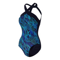 Speedo速比涛Aphrodite印花塑身连体游泳泳衣