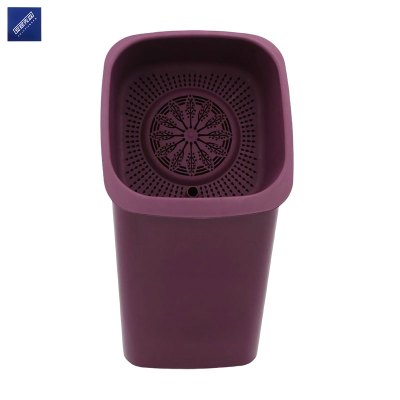 安居先森塑料过滤垃圾桶茶渣桶 紫色方形