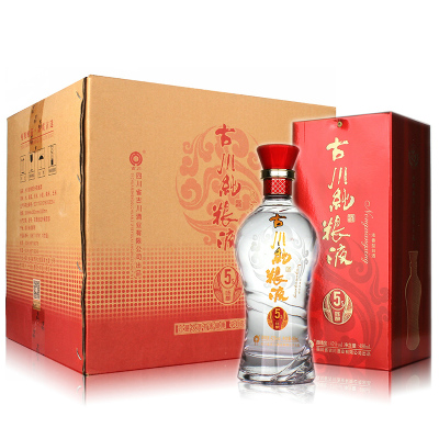 整箱 42度古川纯粮液5s陈酿 浓香型白酒 480毫升*6瓶 有袋子