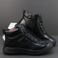 冬季新款真毛加厚透气休闲鞋工作鞋高帮板鞋东北防滑雪地靴男