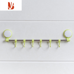 三维工匠免打孔排钩卫生间浴室吸盘毛巾挂架门后承重挂衣钩厨房壁挂钩粘钩 绿色