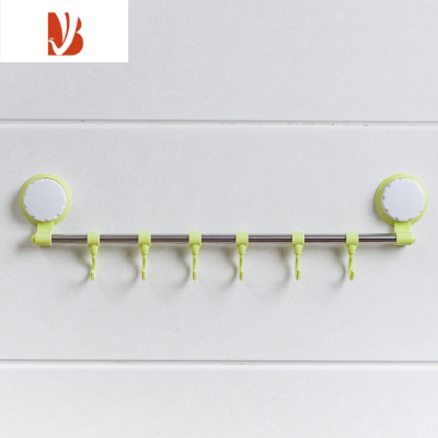 三维工匠免打孔排钩卫生间浴室吸盘毛巾挂架门后承重挂衣钩厨房壁挂钩粘钩 绿色