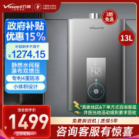 万和 二级能效 燃气热水器天然气家用智控水伺服恒温增压零冷水直流变频节能省气四重防冻13L MS3D13-PRO