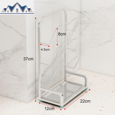 304不锈钢锅盖架壁挂免打孔厨房用品置物架砧板架案板菜板收纳架 三维工匠