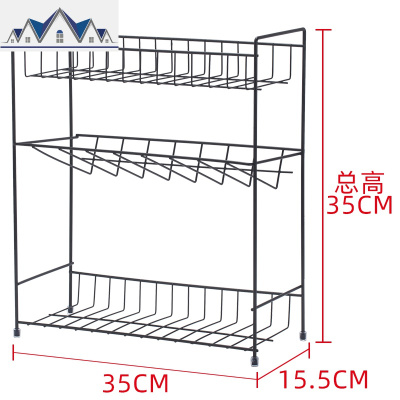 厨房调料置物架落地多层铁艺调味架收纳架台面家用调料架子储物架 三维工匠
