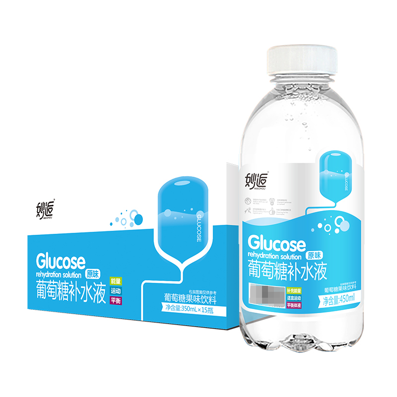 妙逅 葡萄糖补水液 450ml*15瓶 箱
