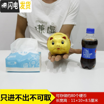 三维工匠存钱罐不可取儿童大人用家用储蓄罐储钱罐女生可爱大容量只进不出 [只进不出]4寸(长11厘米)小