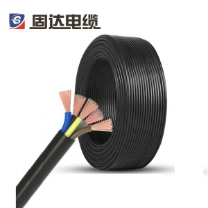 固达电缆 阻燃软护套电线 ZR-RVV-3*4+2*2.5 卷