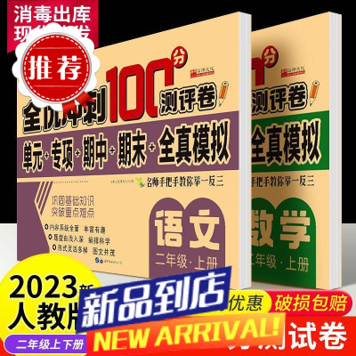 二年级上册下册语文和数学测试卷全套人教版冲刺100分同步练习册