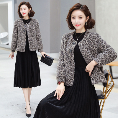 fish basket短款呢子外套女2020新款宽松小个子女装上衣貂绒气质毛呢