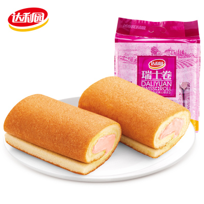 达利园瑞士卷240g*2袋口味随机毛巾卷软面包早餐糕点充饥解饿零食独立包装