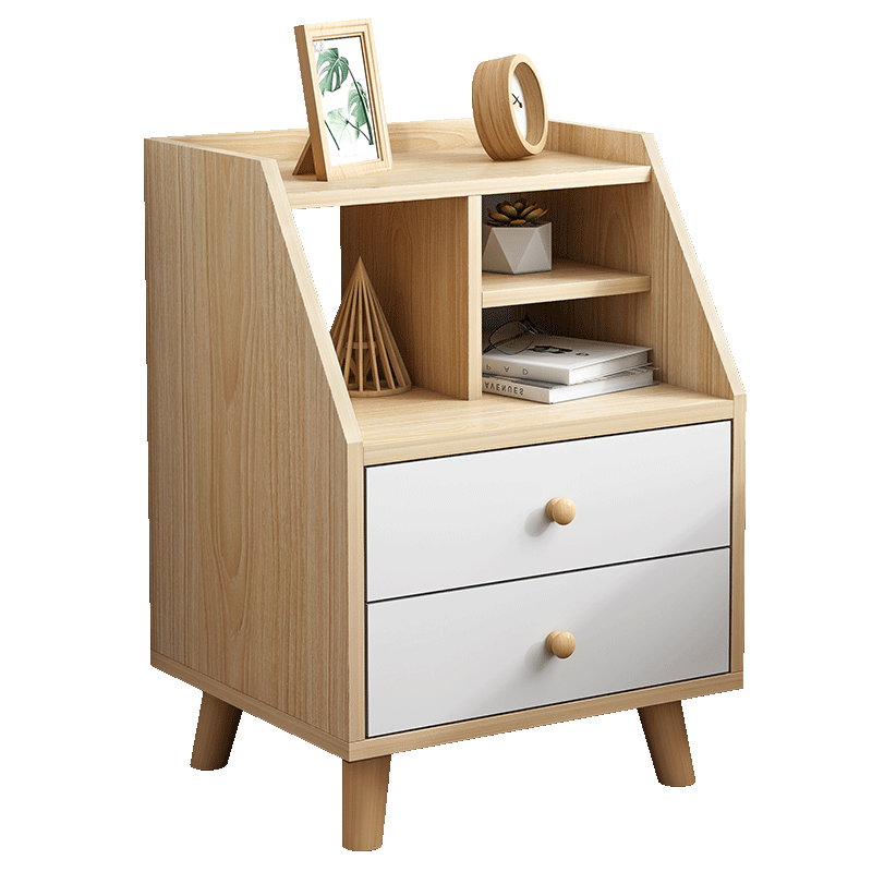 床头柜置物架卧室闪电客床边小柜子储物柜木北欧风 ins收纳柜简约现代