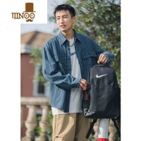 YANXU复古工装竖条纹衬衫男长袖款宽松休闲水洗牛仔衣外套男士衬衣