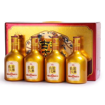 绍兴黄酒古越龙山八年陈古越太雕酒半甜型糯米酒500ML*4瓶礼盒装