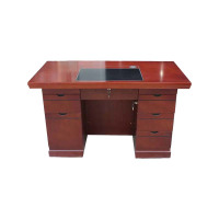 利特莱依老板桌大班台总裁桌椅组合贴实木皮办公桌简约现代单人主管经理桌1.4米贴木皮办公桌