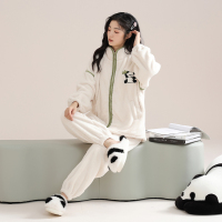 花花公子情侣睡衣珊瑚绒新款男士秋冬季女加绒加厚保暖家居服套装