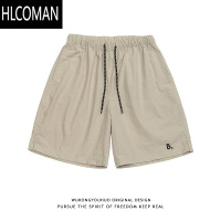 HLCOMAN美式潮牌logo刺绣速干运动短裤男夏季轻薄户外休闲五分裤