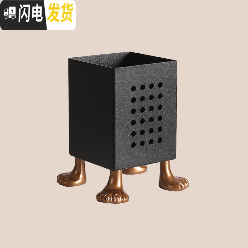 三维工匠[空之喵喵]北欧个性创意猫爪简约铁艺笔筒ins创意时尚可爱办公室 镂空*笔筒*黑色