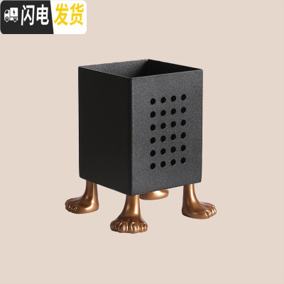 三维工匠[空之喵喵]北欧个性创意猫爪简约铁艺笔筒ins创意时尚可爱办公室 镂空*笔筒*黑色