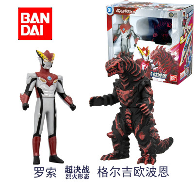 BANDAI万代罗索布鲁奥特曼超决战融合人偶男孩英雄周边怪兽玩具69001-罗索烈火形态超决战格尔吉欧波恩