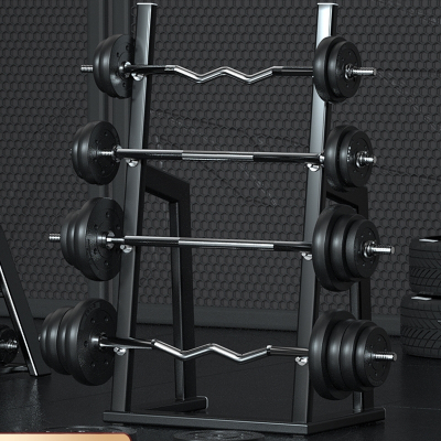  闪电客杠铃哑铃套装家用男士健身包胶举重深蹲练臂肌曲杆直杆健身器材AKw