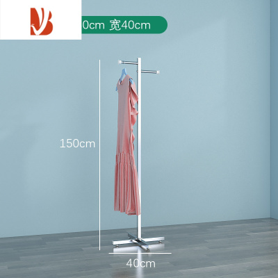 三维工匠不锈钢晾衣架落地伸缩滑轮款家用挂衣架子阳台院坝晒衣架卧室单杆