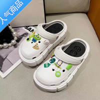 SUNTEK厚底洞洞鞋罗马凉鞋女夏沙滩海边松糕鞋卡通网红凉拖鞋室外穿超火