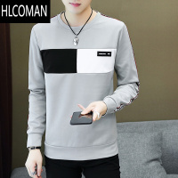HLCOMAN2024男士长袖T恤加绒p暖韩版修身潮流打底衫圆领套头卫衣