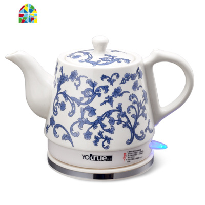 陶瓷电热水壶家用电热保温瓷电水壶自动烧水热水壶青花瓷电烧水壶 FENGHOU 深蓝色青花缘1.2L