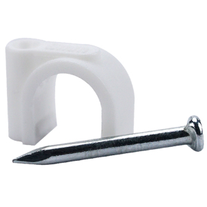 佰纳瑞(BAINARUI)BR-D20Y 20mm 圆形钢钉线卡线缆卡钉理线器 (100颗/包)