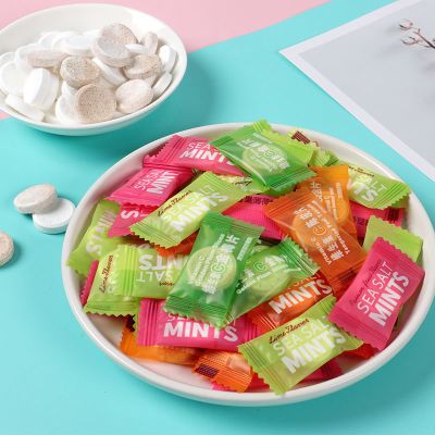 海盐薄荷糖清新口气润清凉硬糖接吻糖果休闲零食批发网红