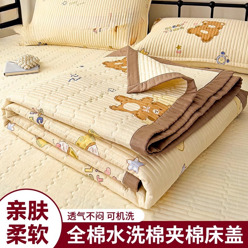 床盖三件套学生宿舍榻榻米床单四季通用单人防滑炕盖