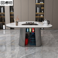 戴劲岩板茶桌椅组合现代家用阳台客厅简约茶桌办公室泡茶桌 1.0桌