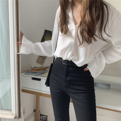 暖青汇加绒衬衫女长袖2020秋冬女装复古chic港味上衣气质OL职业雪纺衬衣蕾丝衫