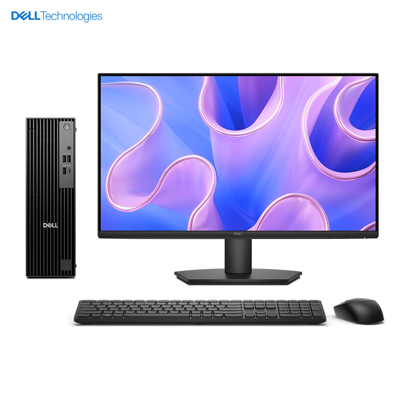 戴尔dell Pro Slim QCS1250 企业级高端商用办公绘图设计台式机电脑主机 定制Ultra5-235U 16G内存 512G固态 集成显卡 配27英寸显示器