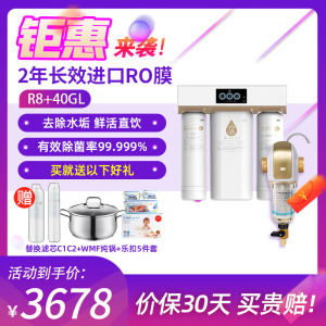 [全屋净水豪华套装]3M厨下式直饮净水器R8-39G纯水机+BFS3-40GL型中央前置过滤器套装