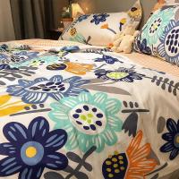美帮汇田园风全棉四件套床单被罩100单双人床全棉被套小花春夏床上用品